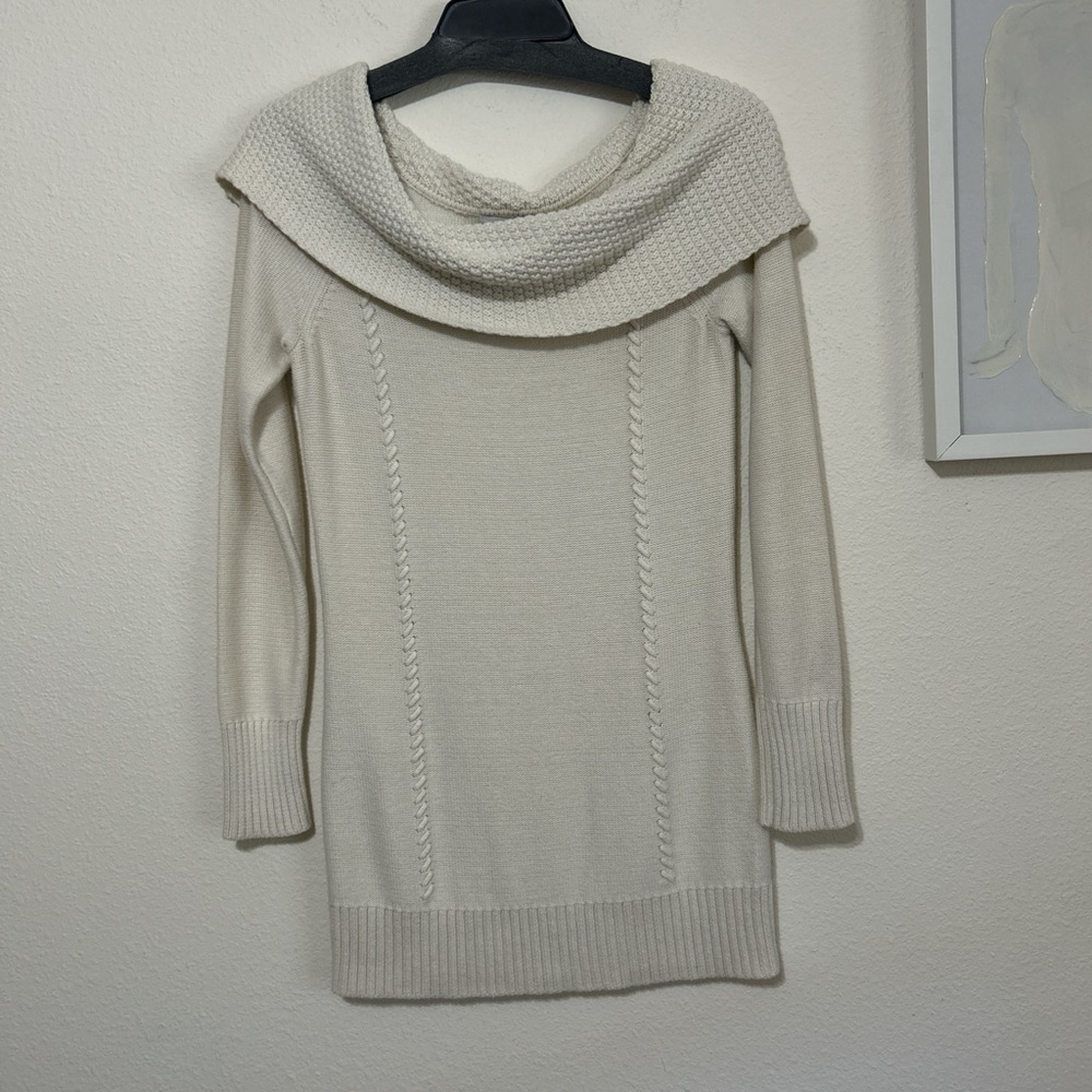 Cache Cream Cowl Neck Sweater